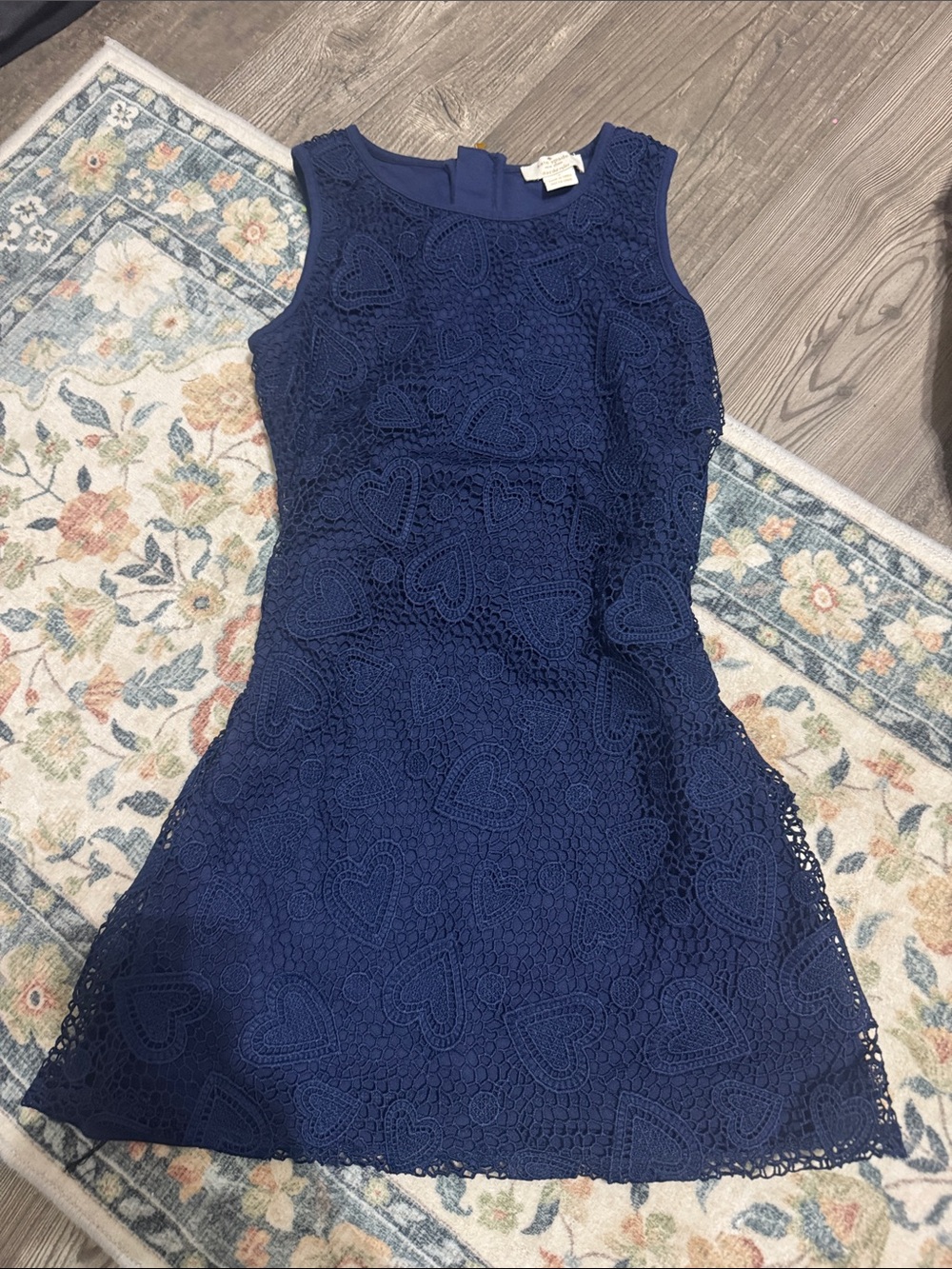 kate spade Navy Blue Sleeveless Lace Fit-and-Flare Dress